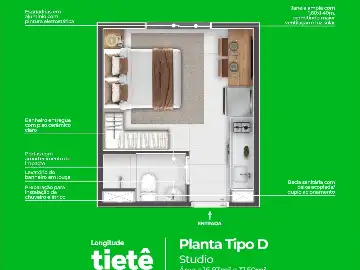 Studio em Pirituba com 1 quarto